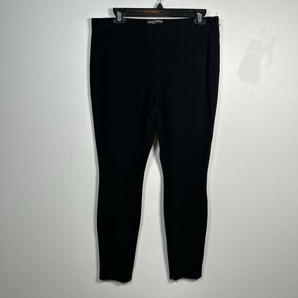 Dolce & Gabbana Dress Pants Black Italy Ankle Zip Stretch Women's Size 46 US 10 - Picture 1 of 8